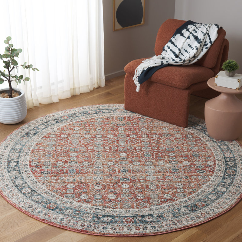 Kolbeinn Vintage Tabriz Performance Oriental Rug, Round 6'7"