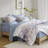 Comfortable Blue Floral Bedding Sets, Polyester, Cozy Twin Bedroom