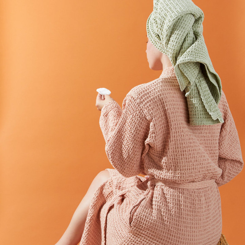 Simple Waffle Bath Sheet, Sage