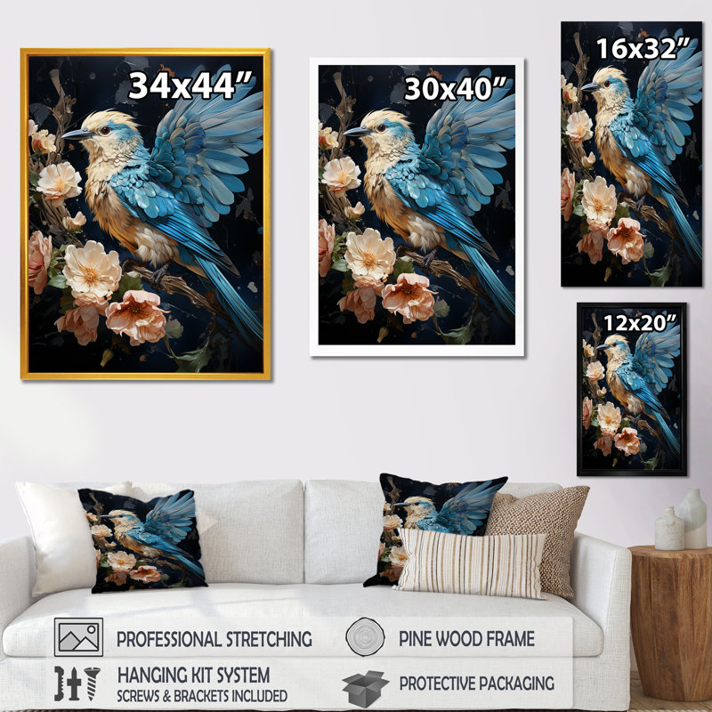 Colibri vol de Sprites - Art mural colibri, Toile tendue, H 32 po x l 16 po x P 1 po