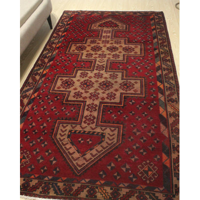 Tapis intérieur de la laine 4 pi 11 po x 8 pi 11 po "one-of-a-kind" à la main noué la 1980
