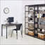 Bureaux, bureau d'ordinateur contemporain en bois et métal noir Gris rustique | Noir + gris | Bois massif-1316713738-1316713740