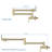 Gold Stretchable Pot Filler For Wall Mount Kitchen, Single Hole, Two - Handle Faucet, Modern Aesthetic, Ceramic Disc Shut Off Valves-1105060923