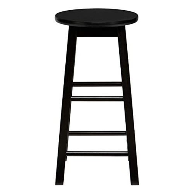 Solid Wood Accent Stool, Black