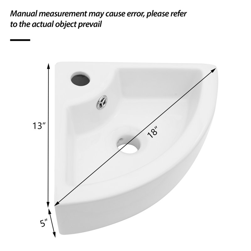 Efficient Space-saving Ceramic Sink Modern Design Wall-mounted
