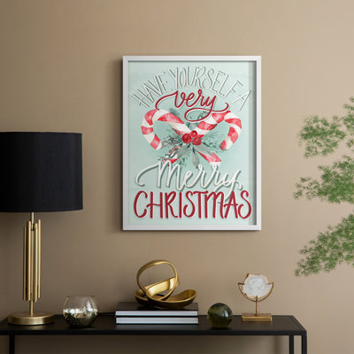 Candy Cane Framed Print - Solid Wood