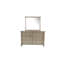 Commode 6 tiroirs argent antique avec miroir, fabrication en bois massif et en placage, mobilier de chambre contemporain