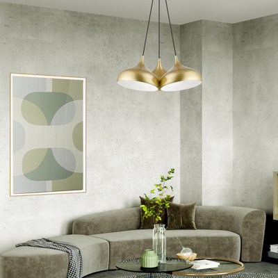 Luminaire suspendu grappe blanc brillant 3 lumières