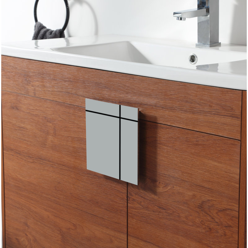 Ensemble de meuble-lavabo simple 30 po Maisie, Chrome poli, Noyer épicé
