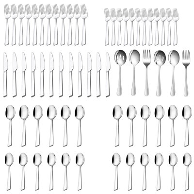 Ensemble de couverts 66 pièces, comprenant 6 pièces de coutellerie de service supplémentaire