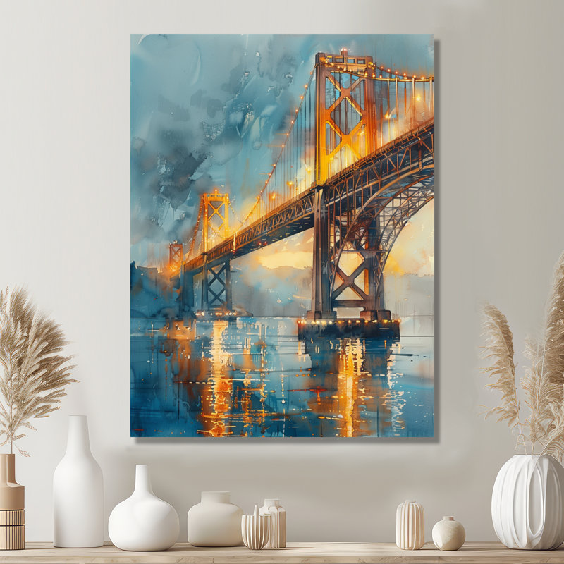 Reproduction d'art murale jaune et gris, Toile tendue, H 16 po x l 32 po