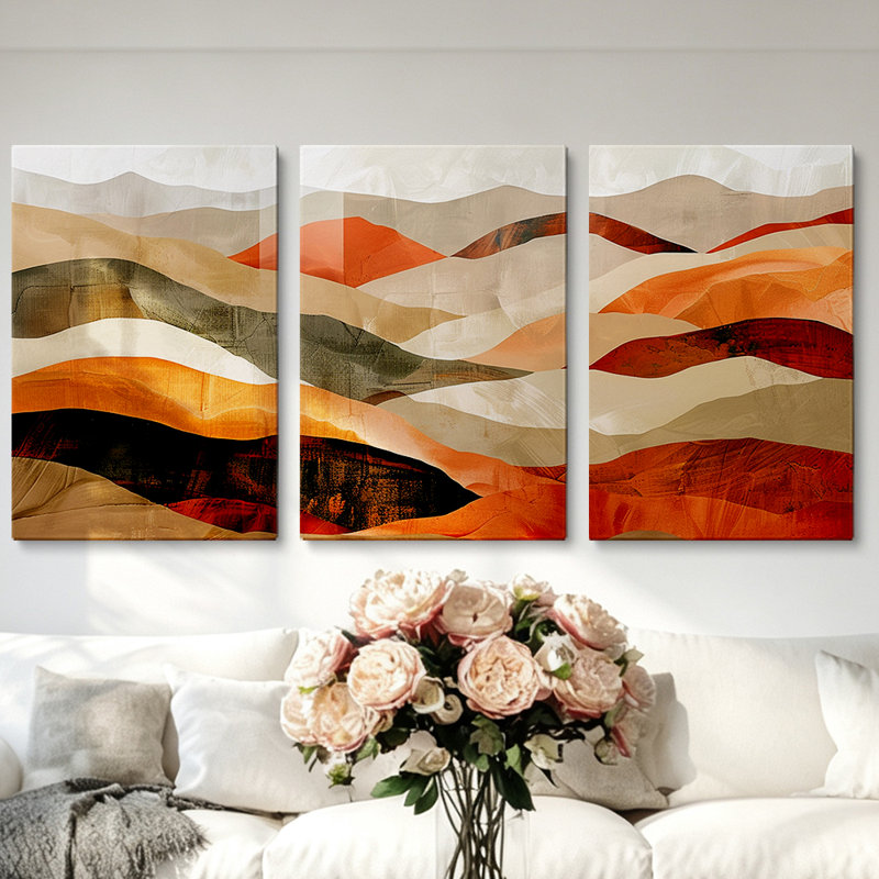 3 Piece Art Painting, 16" H x 36" W