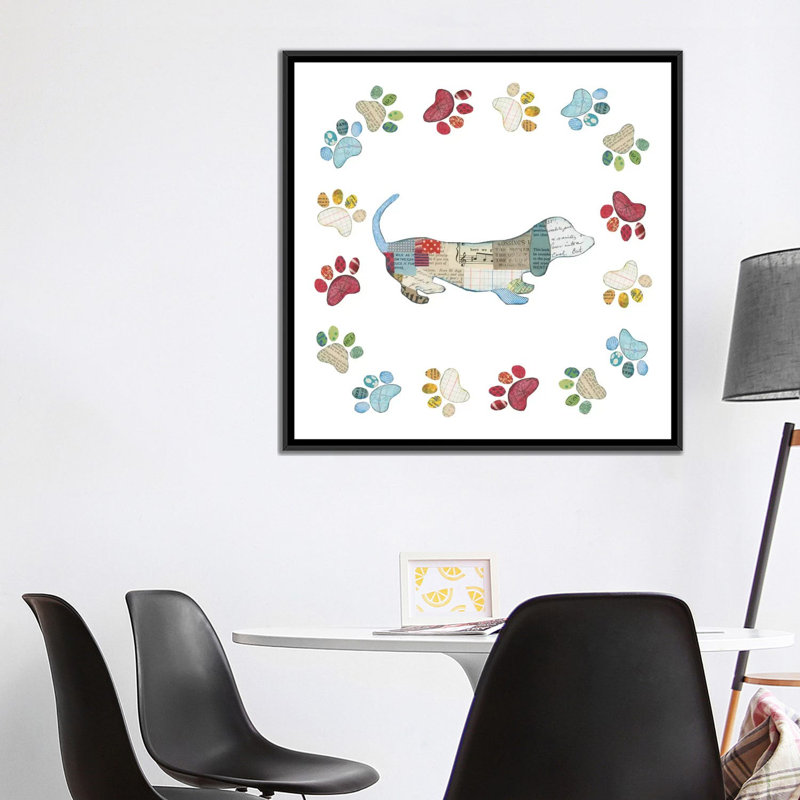 «Good Dog III», impression sur toile tendue, H 18 po x l 18 po x P 1,5 po, Toile avec cadre flottant noir, Pas de tapis