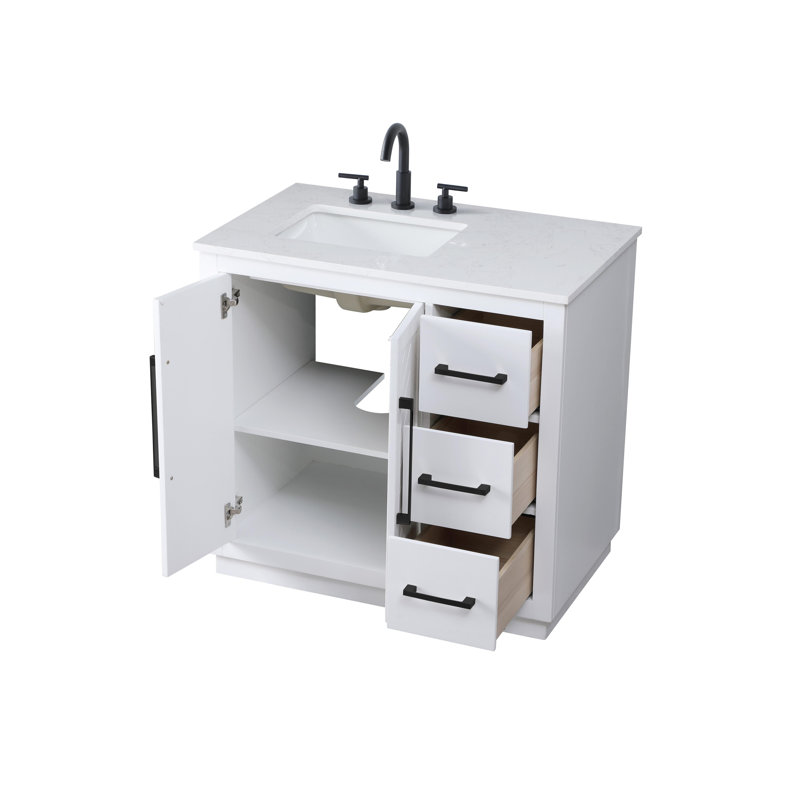 36 inch Single Bathroom Vanity, White