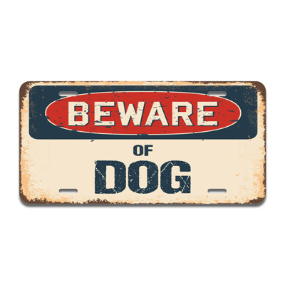 Beware of Dog Aluminum Plate Frame