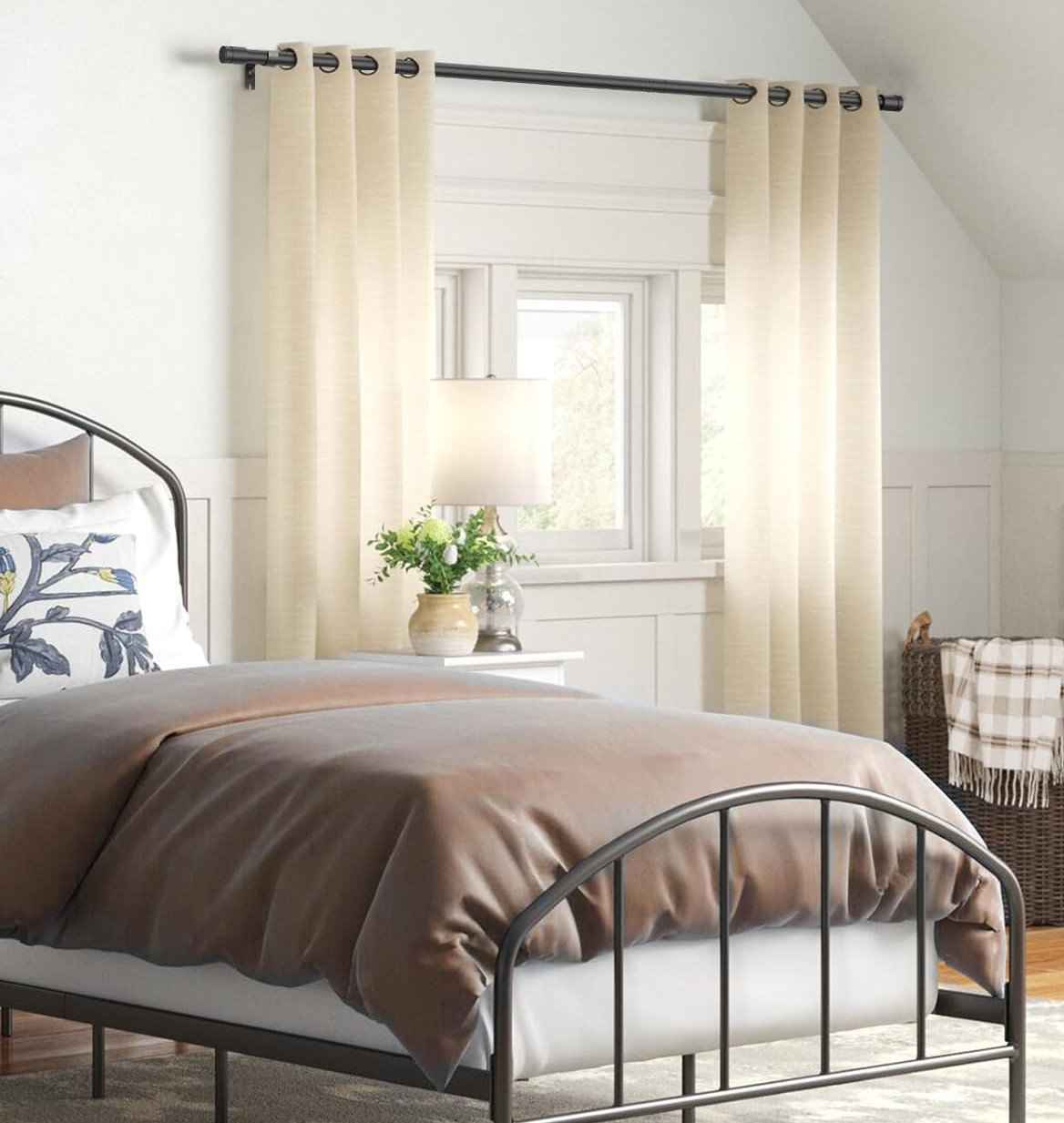 IFELS Tringle à Rideaux Longue Réglable Et Décorative Robuste Pour