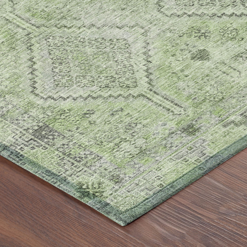 Machine Washable Indoor/Outdoor Chantille ACN2727 Diamonds Rug, Aloe, 2'6" x 3'10"