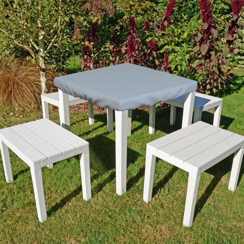 Heavy-Duty Multipurpose Square Patio Table Top Cover, Waterproof Outdoor UV-Resistant Table Cover, Gray, 6" H x 36" W x 36" D