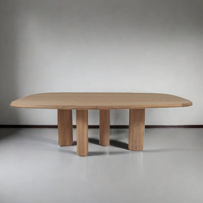 70.87" Brown Free Form Solid Wood Dining Table