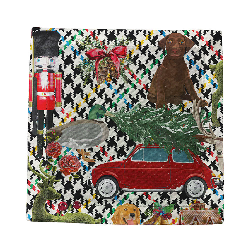 Ultimate Christmas Cotton Sateen Cocktail Napkins, Multi Plaid