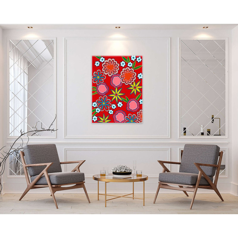 Fleurs vives II - reproduction sur toile, H 48 po x l 36 po x P 1,5 po, Toile tendue