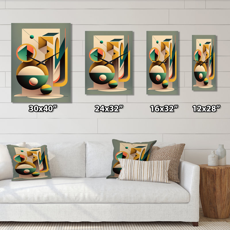 Retro Elementary Geometrics VII - Horloges murales géométriques modernes, Grand