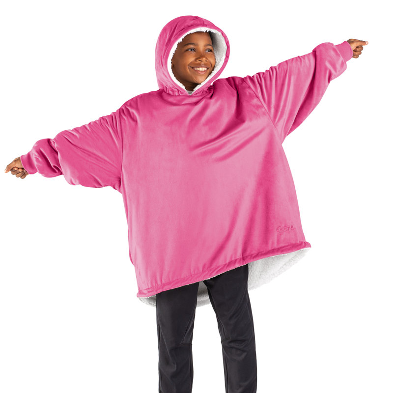 Couverture en sherpa à capuche portable, Rose, Jeunesse