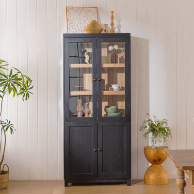 Bibliothèque 74,5 po H avec rangement en bois de frêne