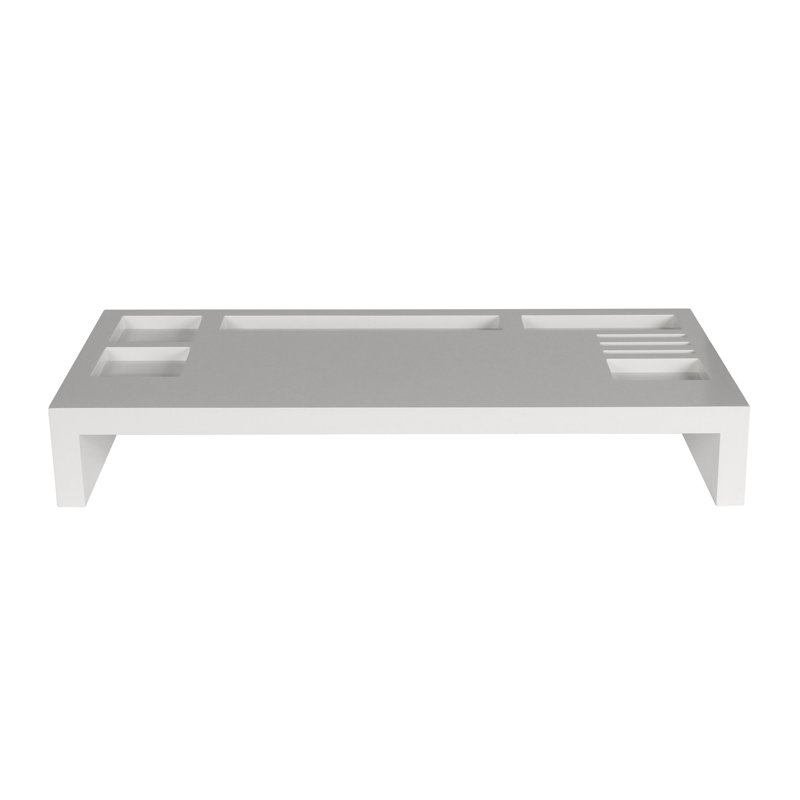 Support pour écran Bourois, H 4 po x l 26 po x P 12 po, Blanc