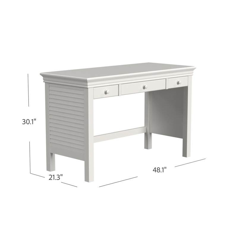Bureau 3 tiroirs Neopolitan blanc crème, Blanc crémeux