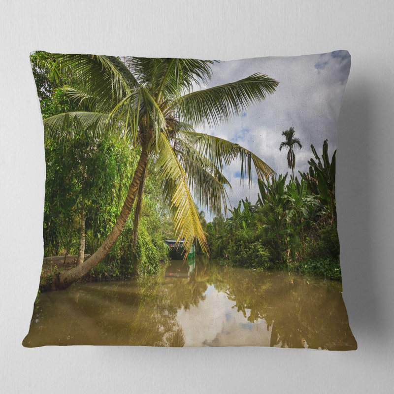Coussin Tropical River, 16 po x 1 po, Carré