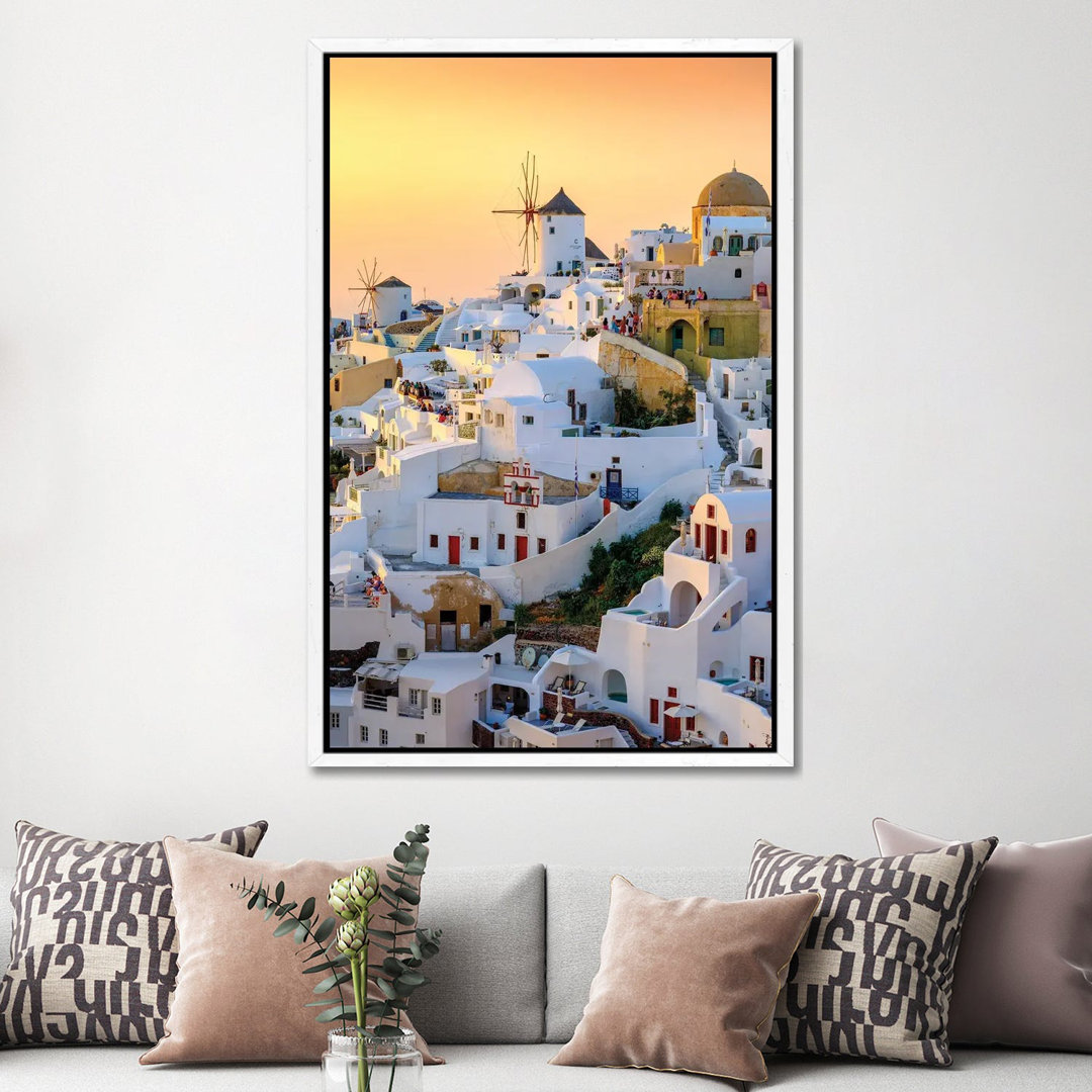 Summer Evenings In Oia Santorini, Greece by Susanne Kremer - Gallery-Wrapped Canvas Giclée on Canvas