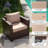 Azoriah 7 Person Outdoor Seating Group with Fire Pit Table-327143332