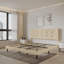 Lit plateforme tapissier à profil bas avec tête de lit ajustable - structure en bois massif et système de lattes en bois-76154277-76154296