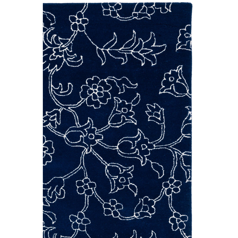Fifth Avenue Hand Tufted New Zealand Wool Floral Rug, Square 7'