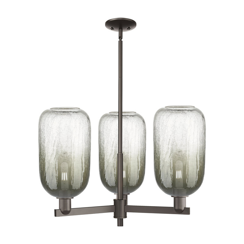 Lustre suspendu 3 lumières Gateshead, Ardoise, Bronze frotté à l'huile