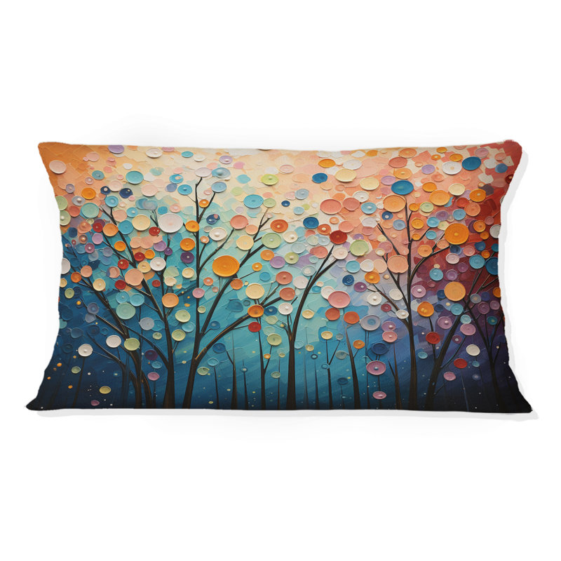 Coussin romantique avec paysage romantique pointillisme - paysage romantique