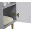Base de meuble-lavabo de 21,6 po, tablette ouverte à gauche, palette de couleurs grises, bois massif et matériau, lavabo en céramique, armoire à fermeture en douceur, extérieur imperméable, base dorée pour le style avec rangement à gauche, bruit