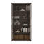 Bibliothèque moderne à 5 tablettes H 79 "x l 38" avec portes en verre noyer Rivington-116164062