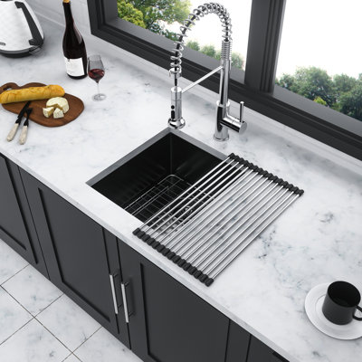 15X17x10 Inch Gunmetal Black Sink, 16G Stainless Steel, Water And Oil , Fits Standard Drain Openings, Included Installation Instruction 15"X17"X10" Undermount Kitchen To Wear, X-Shaped Guide, R10