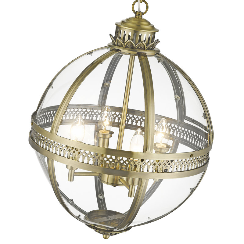 Sprowston 4 - Light Sphere Pendant, Antique Brass