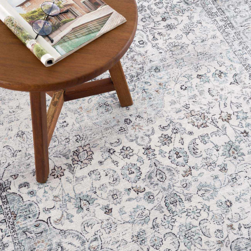 Selway Machine Washable Boho Oriental Blue Area Rug, Rectangle 7' 10" x 10' 3"