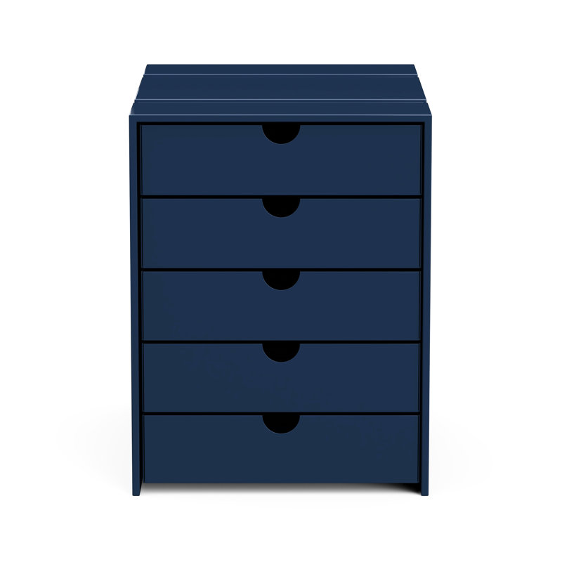Classeur à 5 tiroirs avec classeur, Bleu