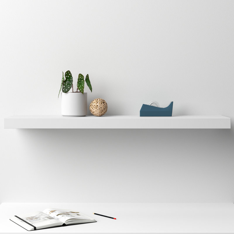 Sherice Manufactured Wood Floating Shelf, 1.97" H x 43.21" W x 10.24" D, White