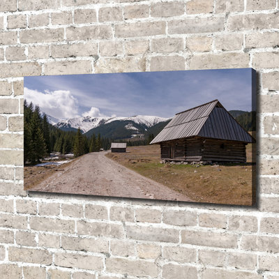 House In Mountains - Wrapped Canvas Print