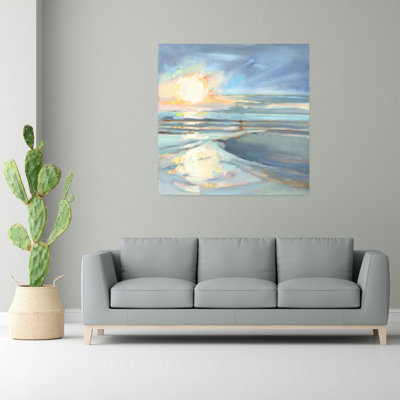 Eastern Lake Sunset Abstract Coastal Landscape Art