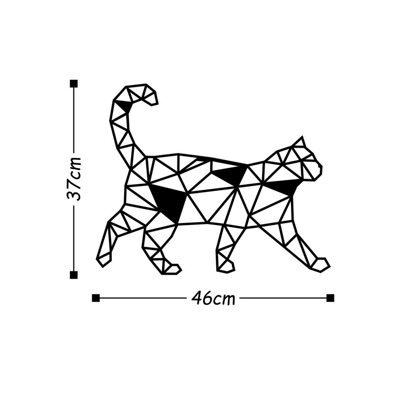 Accessoire mural en métal noir élégant Nykeemah, 18,1 po x 14,6 po | 100% métal durable (épaisseur: 0,06 pouce) | Fixation murale facile avec pièce arrière | Parfait pour les décors modernes et les intérieurs élégants