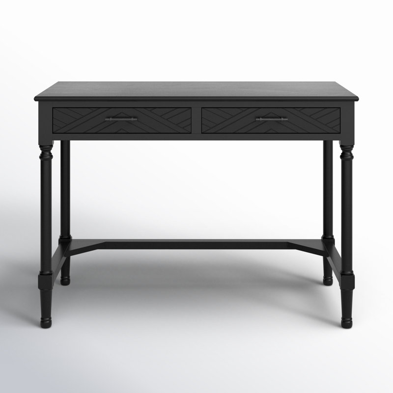 Handler 2-Drawer Writing Desk with Shelves, Black