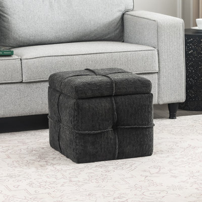 Cube Boucle Upholstered Storage Ottoman