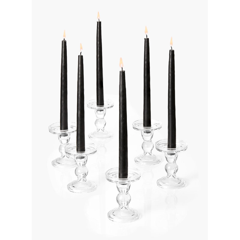 Ensemble de support chandelles de table en verre 6 pièces, H 4,5 po x l 3,25 po x P 3,25 po